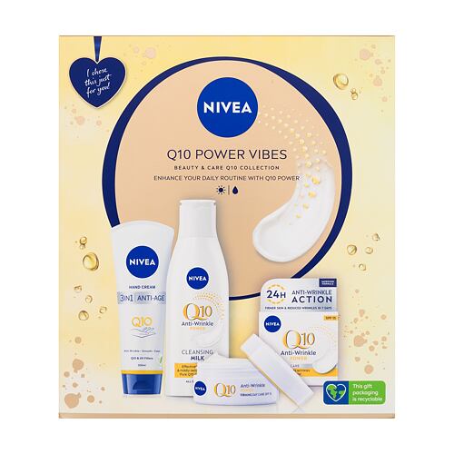 Dnevna krema za obraz Nivea Q10 Power Vibes 50 ml poškodovana škatla Seti