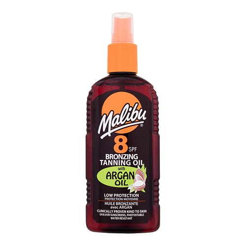 Zaščita pred soncem za telo Malibu Bronzing Tanning Oil Argan Oil SPF8 200 ml