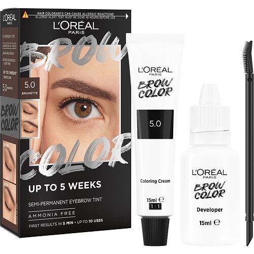 Barva za obrvi L'Oréal Paris Brow Color Semi-Permanent Eyebrow Tint 1 kos 5.0 Brunette