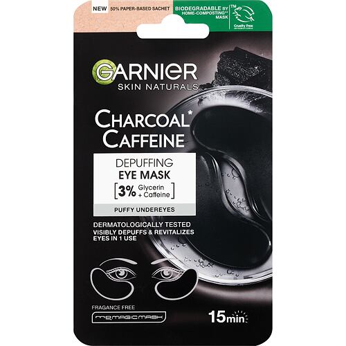 Maska za področje okoli oči Garnier Skin Naturals Charcoal Caffeine Depuffing Eye Mask 5 g