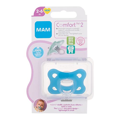 Duda MAM Comfort 2 Silicone Pacifier 2-6m Blue 1 kos