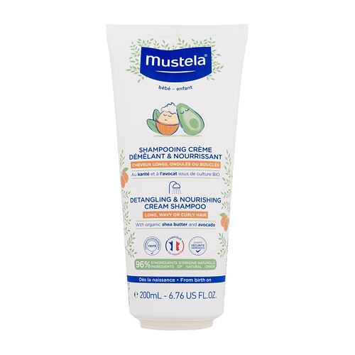 Šampon Mustela Bébé Detangling & Nourishing Cream Shampoo 200 ml