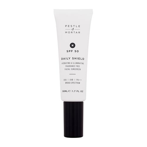 Zaščita pred soncem za obraz Pestle & Mortar Daily Shield Hydrating & Illuminating Facial Sunscreen SPF50 50 ml