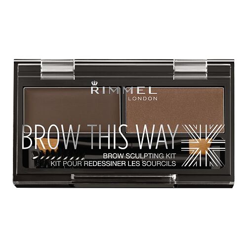 Paletka za obrvi Rimmel London Brow This Way 2,4 g 003 Dark Brown